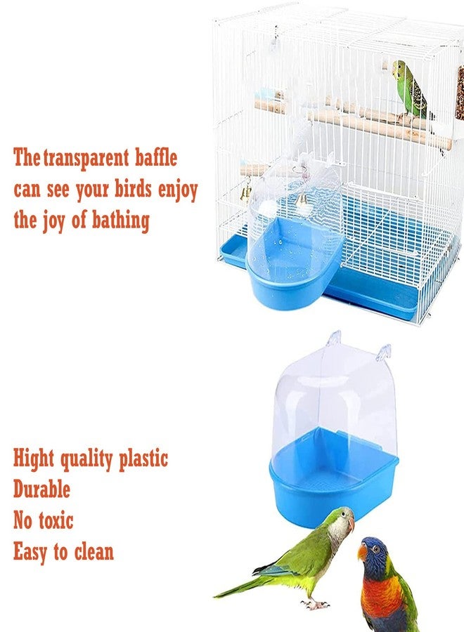 Western Era Bird Bath Box, Shower Caged, Unique & Innovative Design Bathing Tub Accessory for Pet Brids Finch Canary Parrot Lovebird (Blue) - Image 5